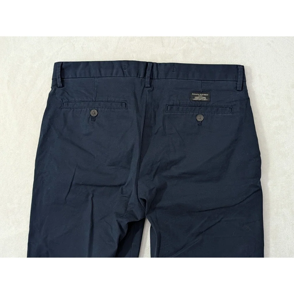 Banana Republic Lived In Chino Pants‎ Mens 33x30 Blue Skinny Fit Office Casual